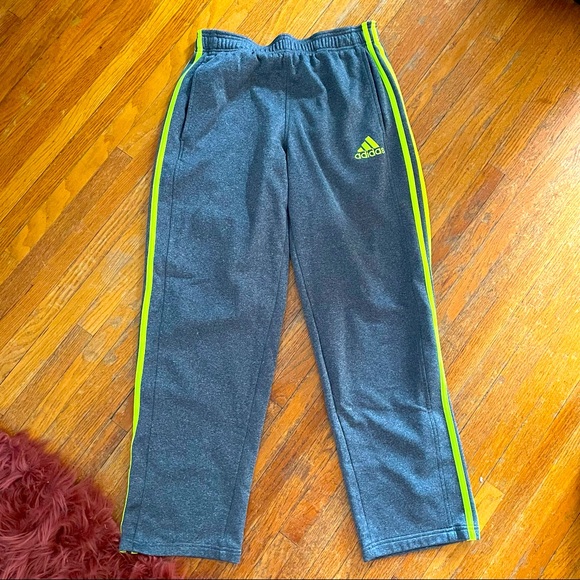 Adidas Grey And Neon Track Pants Medium 
